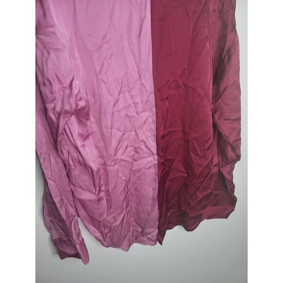 NWT Lovers + Friends Pajama Shirt in Pink & Plum Red SZ M - Picture 7 of 9